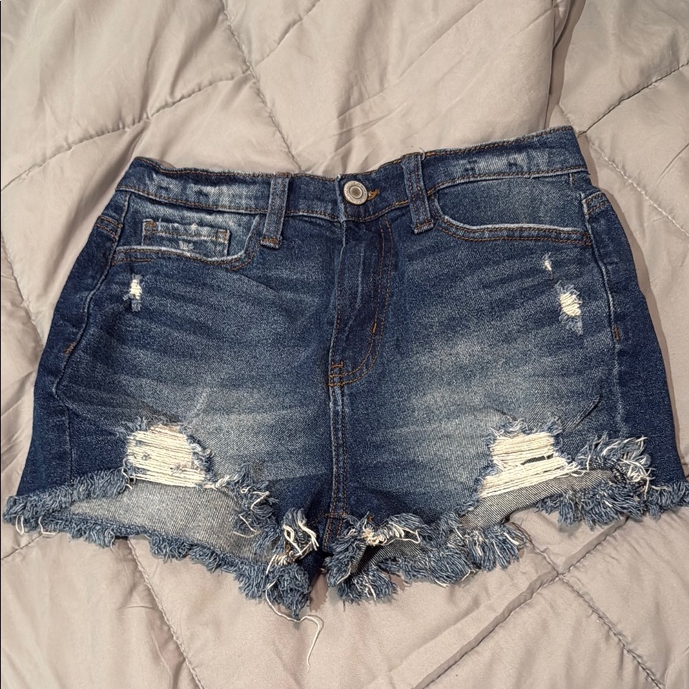 SO Blue Jean Distressed Cut-Off Shorts